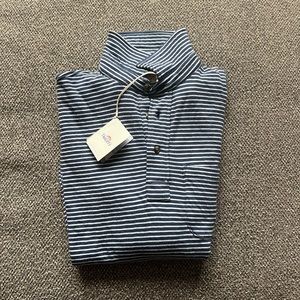 Faherty Mens striped long sleeved polo